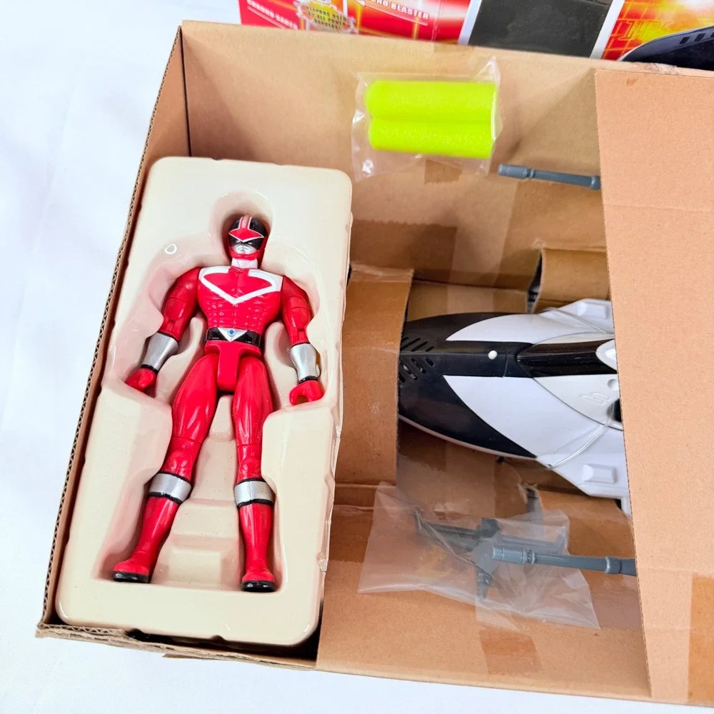 Bandai Power Rangers Time Force Deluxe Time Jet Red Ranger Signed Jason Faunt